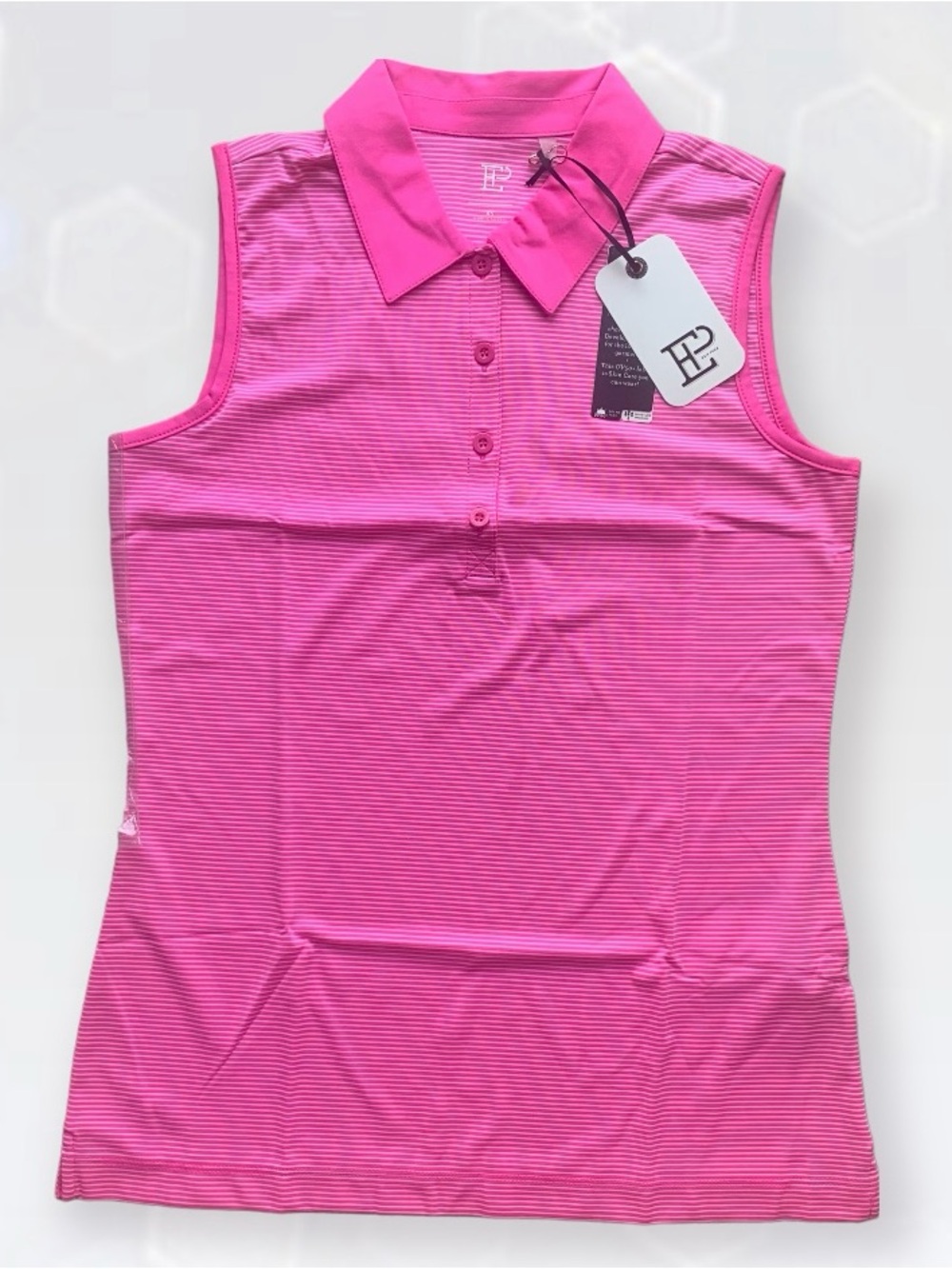 EP New York Golf Pink Sleeveless Polo Tank Top